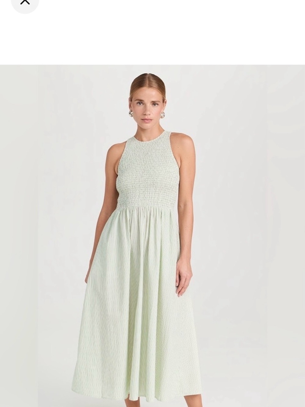Madewell Mint Green Smocked Bodice Midi Dress
